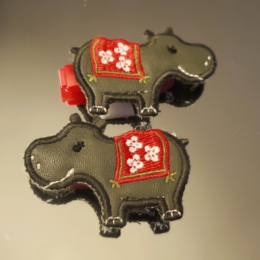 Gymboree Hippo Batik Summer Hair Clips 2011